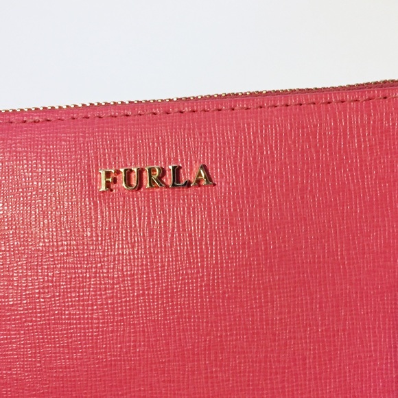 Furla pink saffiano leather zip pouch wallet - Picture 3 of 8